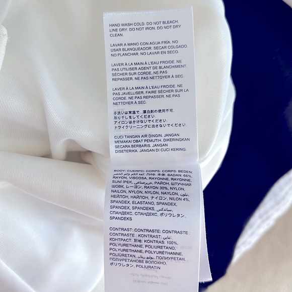 NWOT Bebe Kristie Ponte Jacket White Black Trim Size 0 - Picture 9 of 10